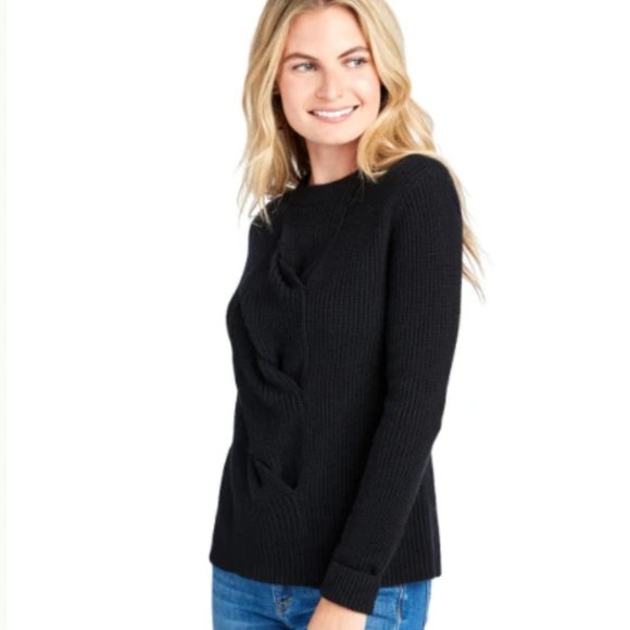 Vineyard Vines Sweaters - Vineyard Vines | Cable Front Jet Black Sweater